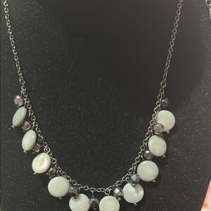 Lia Sophia Silver and White Moonstone Necklace